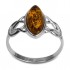 GENUINE GREEN BALTIC AMBER & STERLING SILVER RING
