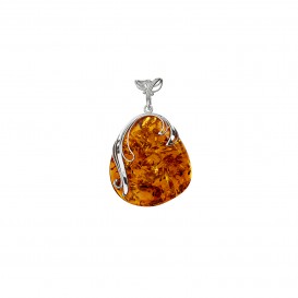 BALTIC AMBER & STERLING SILVER PENDANT