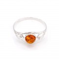 GENUINE BALTIC AMBER & STERLING SILVER RING