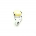GENUINE BALTIC AMBER & STERLING SILVER RING