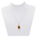 GENUINE BALTIC AMBER & STERLING SILVER UNIQUE HAND MADE PENDANT